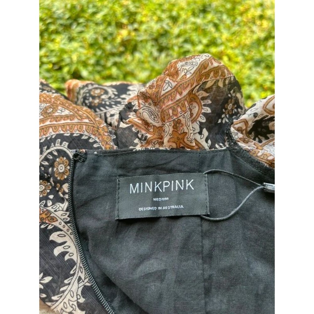 MinkPink Medium Paisley Paradise Mini Puff Sleeve Boho - Picture 6 of 10
